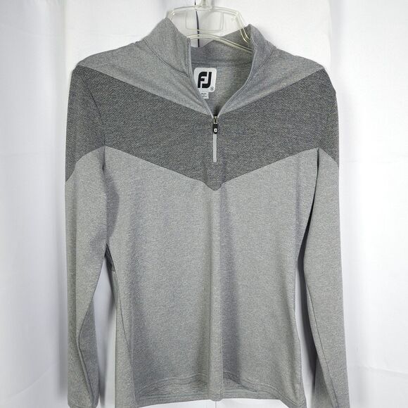 FootJoy Womens Small Gray Grey Engineered Jersey 1/4 Zip Pullover Sweatshirt - Picture 1 of 9